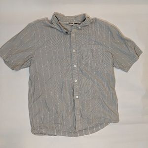 Vans Mens White Pinstripe Button Up T Shirt Large